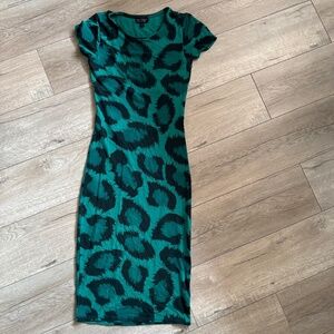 Topshop y2k large print leopard dress